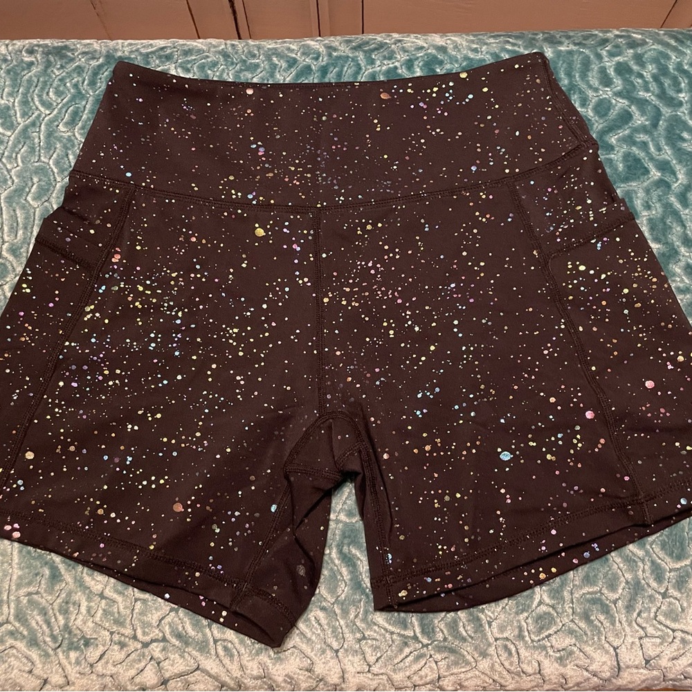 Curves & Combat Boots Rainbow Splatter Women’s Athletic Shorts